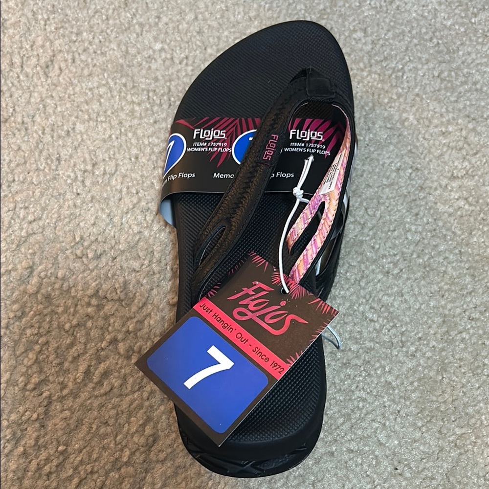 Flojos Women's Black Flip Flops
